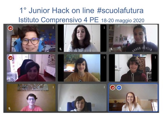 junior hack online, studenti in videoconferenza