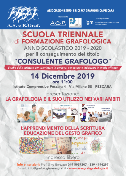 Scuola triennale di formazione grafologica. 14 dicembre 2019 ore 11:00