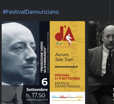 Proiezione video su D'Annunzio. Ore 17:50 ingresso gratuito